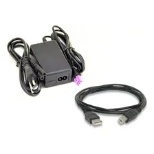Fonte + Cabo Usb P/ Impressora Hp 2546 Deskjet 22v Plug Roxo Foto  mini 1