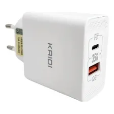 Fonte Carregador Celular Kaidi Turbo 35w Saída Usb-c + Usb Cor Branco Foto mini  3