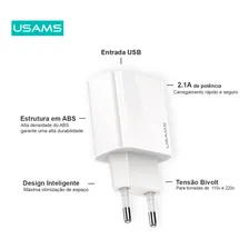 Fonte Carregador Celular USB Parede Energia 2.1A Bivolt Foto mini 4