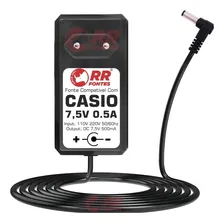 Fonte Carregador Dc 7,5v Para Teclado Casio Sa-75 E Sa-38 Foto mini  2