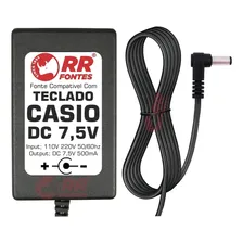 Fonte Carregador Dc 7,5v Para Teclado Casio Sa-75 E Sa-38 Foto mini 1