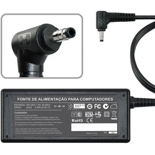 Fonte Carregador Dell A065r064l 19,5v 3.34a 65w Chanfro 783 Pino Chanfro 4.0mm x 1.7mm Foto 1