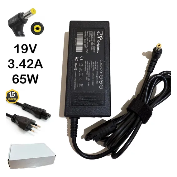 Fonte Carregador Notebook Acer 19v 3.42a 65w Foto 1