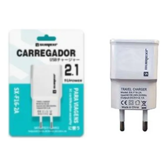 Fonte Carregador Tomada De Parede Usb Bivolt Cor Branco Foto 1