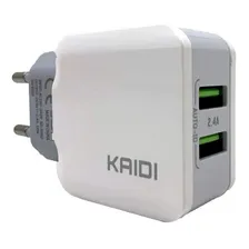 Fonte Carregador Usb Turbo Tomada Parede Kaidi 2.4a Cor Branco Foto mini 3