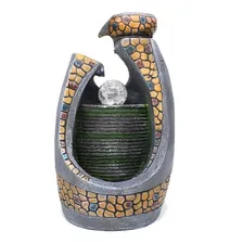 Fonte Cascata Agua Decorativa Resina Cristal Luz De Led Cor Multicor 110V/220V (Bivolt) Foto  mini 1