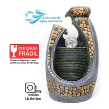 Fonte Cascata Agua Decorativa Resina Cristal Luz De Led Cor Multicor 110V/220V (Bivolt) Foto mini  2