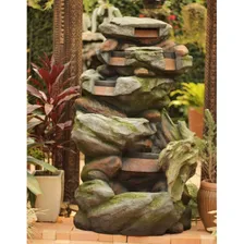 Fonte Cascata Água Led Grande Jardim Decorativa Natural Luxo Foto mini 4