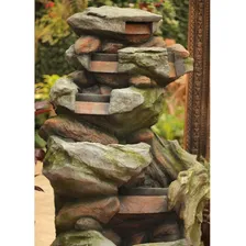 Fonte Cascata Água Led Grande Jardim Decorativa Natural Luxo Foto mini 2