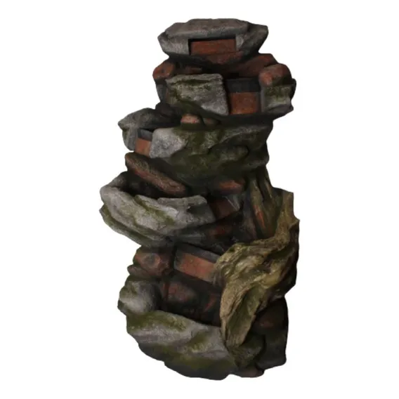 Fonte Cascata Água Led Grande Jardim Decorativa Natural Luxo Foto 1
