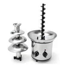 Fonte Cascata De Chocolate Grande 4 Torres Fondue Elétrica Cor Inox 110v Foto mini  3