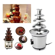 Fonte Cascata De Chocolate Grande 4 Torres Fondue Elétrica Cor Inox 110v Foto mini 4