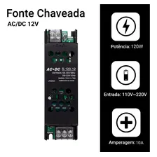 Fonte Chaveada 12v 10a 120w P/ Cftv Fita Led Som Automotivo Foto mini 3