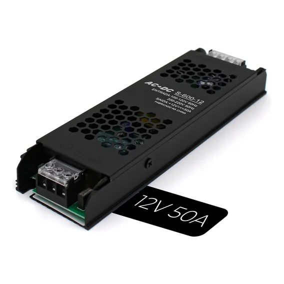 Fonte Chaveada 12v 50a 600w P/ Cftv Fita Led Som Automotivo Foto 1