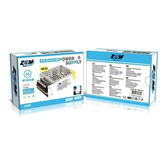 Fonte Chaveada 12v 5a 60w Camera Fita Led Som Bivolt Colmeia Foto 1