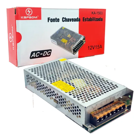 Fonte Chaveada 15a 12v 180w Cftv Fita Led Som Automotivo Foto 1