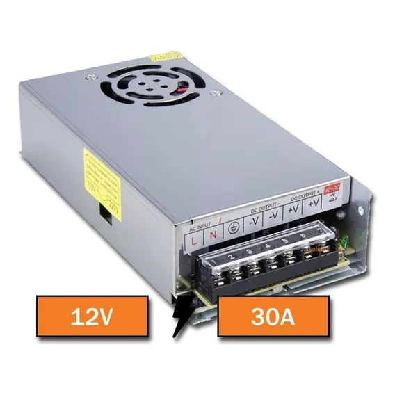 Fonte Chaveada Estabilizada 12v 30 Amperes Ideal Para Cftv Foto 1