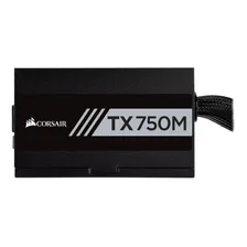 Fonte Corsair Tx750m - 750w, 80 Plus Gold, Semi-modular Cor Black 100V/240V Foto mini  3