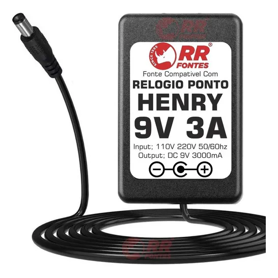 Fonte Dc 9v 3a Pra Relogio De Ponto Henry Prisma Super Fácil Foto 1