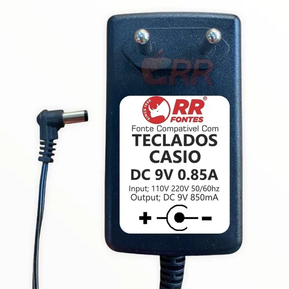 Fonte Dc 9v 850ma Para Piano Teclado Casio Ctk-480 Ctk-481 Foto 1