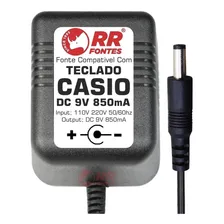 Fonte Dc 9v 850ma Para Piano Teclado Casio Ctk-480 Ctk-481 Foto mini  3