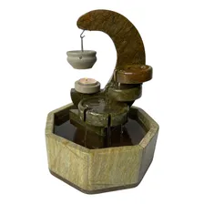 Fonte De Água Cascata De Pedra Sabão Lua Aromatizador Cor Natural 110v/220v Foto mini 1