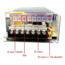 Fonte de alimentação Ac Cc 12v 1a 2a 3a 5a 10a 15a 20a 30a Fonte 500w 12v 220v Transformador Fonte de alimentação LED 12v 12 V Volts Smps Mean Well (12v 15a 180w) Foto mini 2