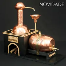 Fonte Giratória De Cachaça Alambique E Barril Em Cobre 2 Litros Império Do Cobre Foto mini 2
