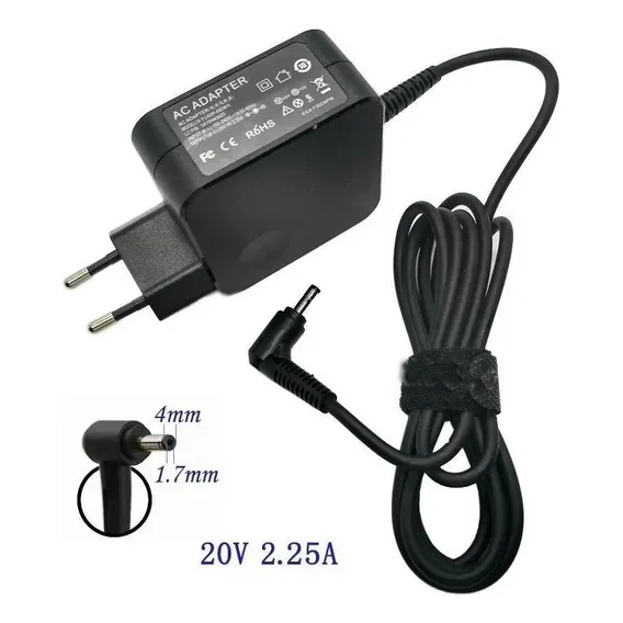 Fonte Ibm Lenovo 20v 2,25 Fonte Quadrada Plug Fino Foto 1