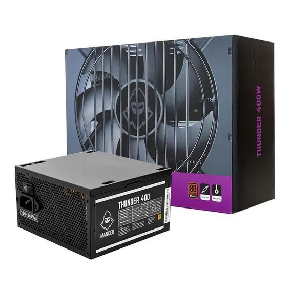 Fonte Mancer Thunder 400w Bronze 80 Plus, Mcr-thr400-bl01 Cor Preto 110V/220V Foto 1