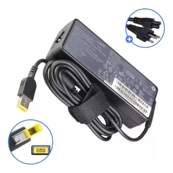 Fonte Notebook Lenovo 65w Retangular G40-70, G40-80, S531 Cor Preto Foto 1