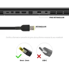Fonte Notebook Lenovo 65w Retangular G40-70, G40-80, S531 Cor Preto Foto mini  2