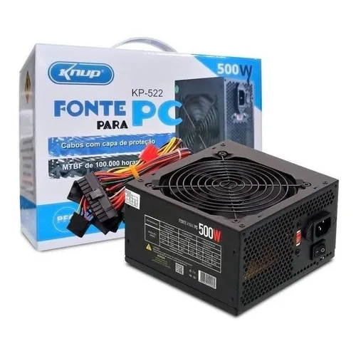 Fonte Para Computador Atx 500w Real Knup Kp-522 Foto 1