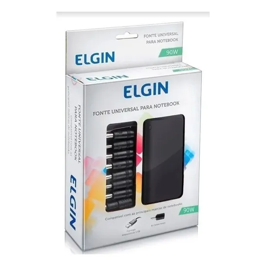 Fonte Universal Notebook 90w Com 9 Conectores Elgin Foto 1
