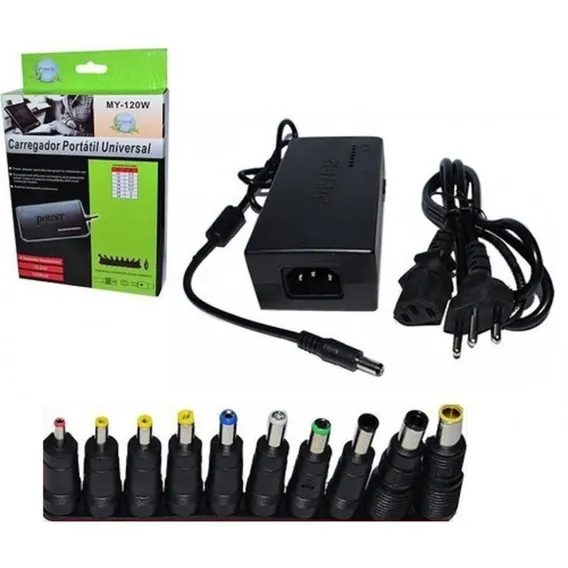 Fonte Universal Notebook Laptop 120w 12-24v 10 Conectores Foto 1