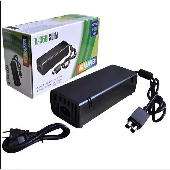Fonte Xbox 360 Slim 2 Pinos Bivolt 110v 220v 135w Cabo Força Voltagem De Entrada 110v/220v (bivolt) Foto 1