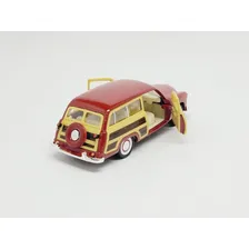 Ford Woody Wagon 1949 Miniatura Escala 1/40 Metal Fricção Cor Vermelho Foto mini  3