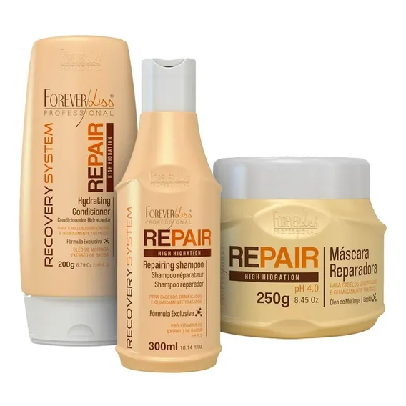 Forever Liss Force Repair Kit Reparador Home Care 3 Produtos Foto 1