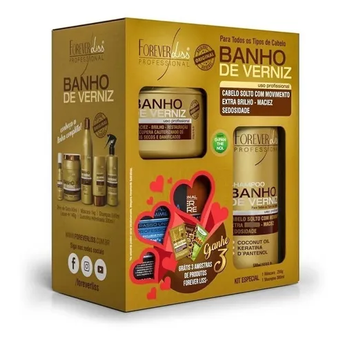 Forever Liss Kit Banho De Verniz Shamp 300ml Másc 250g Foto 1