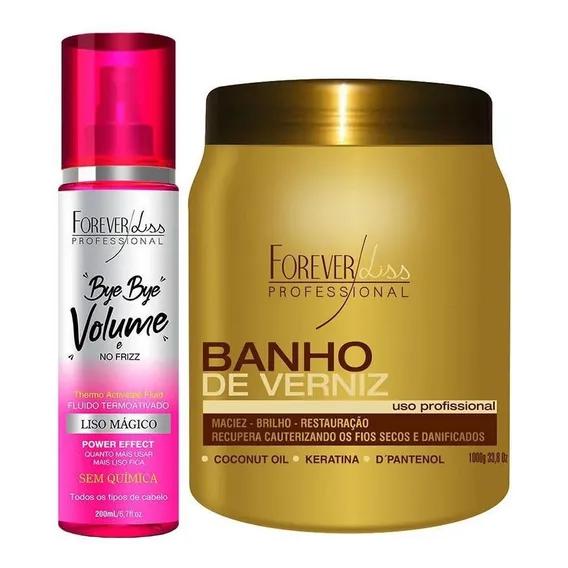 Forever Liss Másc Banho De Verniz 1kg + Bye Bye Volume 200ml Foto 1