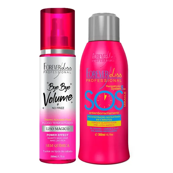 Forever Liss Máscara Sos 300ml + Bye Bye Volume Frizz 200ml Foto 1