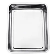 Forma Assadeira Alta Retangular 22x32x4 Aço Inoxidável Forno Cor Inox Cromado Foto mini 4