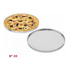 Forma Assadeira Redonda Pizza Grande 35cm Cor Prateado Foto mini 4