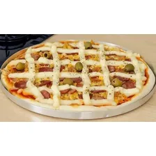 Forma Assadeira Redonda Pizza Grande 35cm Cor Prateado Foto mini 3