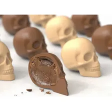 Forma Caveira 3d Gelo Silicone Chocolate Festas Bar Drinks Cor Preto Foto mini 3