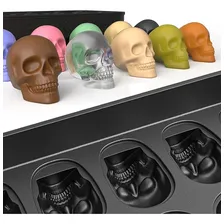 Forma Caveira 3d Gelo Silicone Chocolate Festas Bar Drinks Cor Preto Foto mini 4