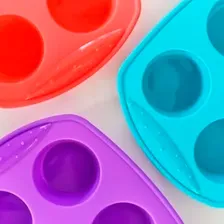 Forma Cupcake Silicone 6 Cavidades Petit Gateau Empada Cor Vermelho Foto mini 3