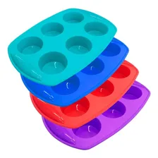 Forma Cupcake Silicone 6 Cavidades Petit Gateau Empada Cor Vermelho Foto mini 2