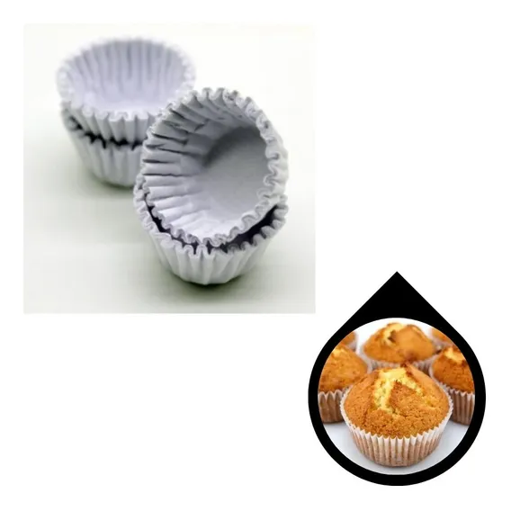 Forma De Papel Empada Doces Cupcake 100 Forminhas Forneavel Cor Branco Foto 1
