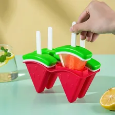Forma De Picolé, Plástico/ Melancia Kit Com 4 Compartimentos Cor Vermelho Foto mini 2